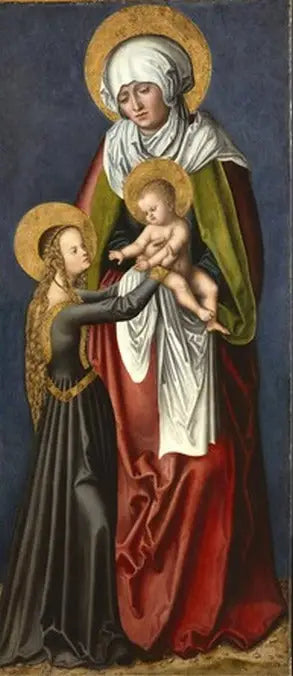 Madonna med barnet och heliga Anna - Lucas Cranach den äldre