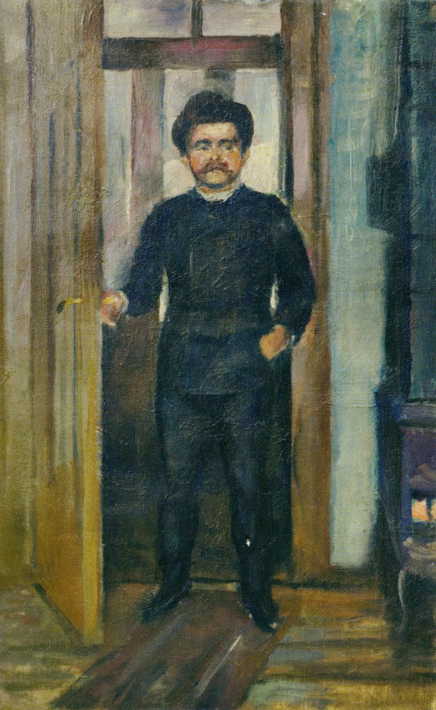 Reproduction du tableau « Homme debout dans l'embrasure du port - Edvard Munch » par Alpha Reproduction en peinture à l’huile