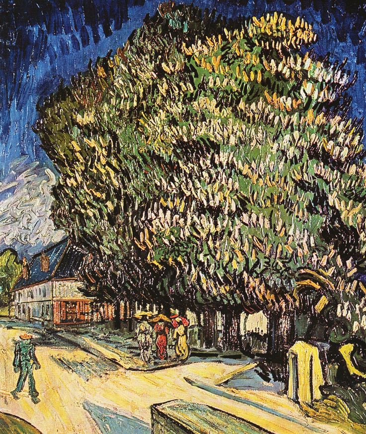 🌳 Blommande kastanjer – Vincent van Gogh (1890)