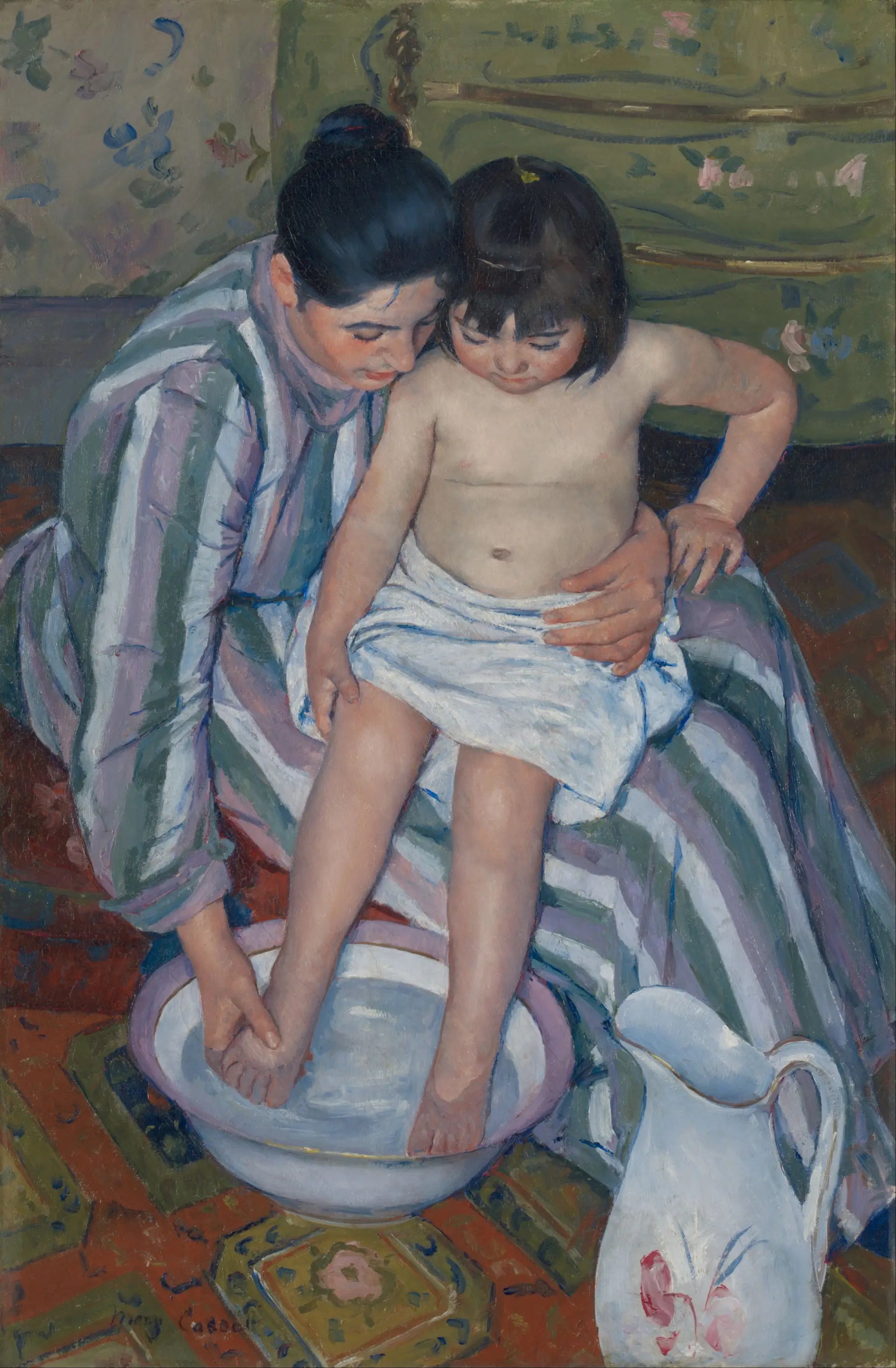 Reproduction du tableau « Le Bain - Mary Cassatt » par Alpha Reproduction en peinture à l’huile