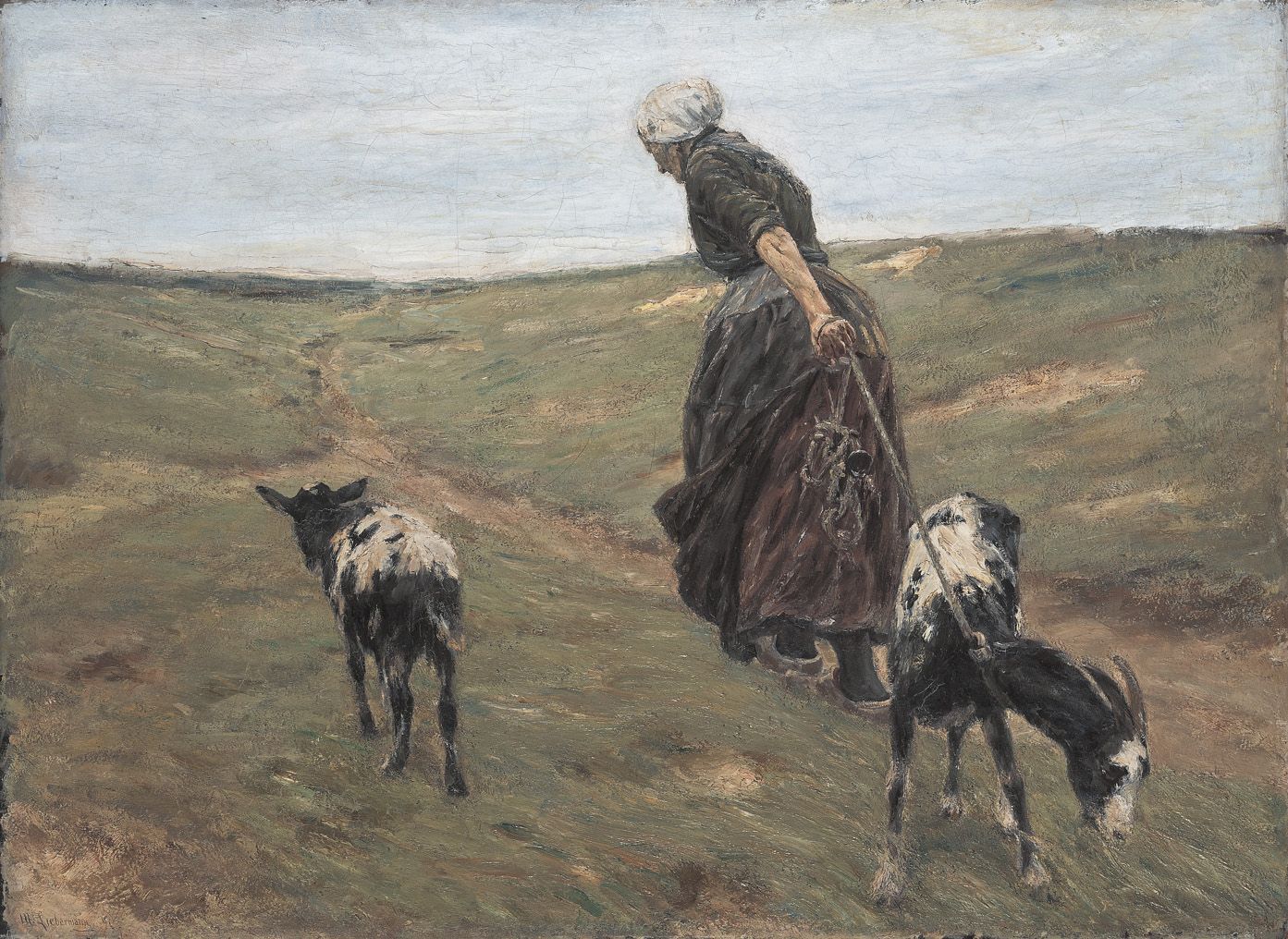 Kvinna med getter i sanddynerna - Max Liebermann