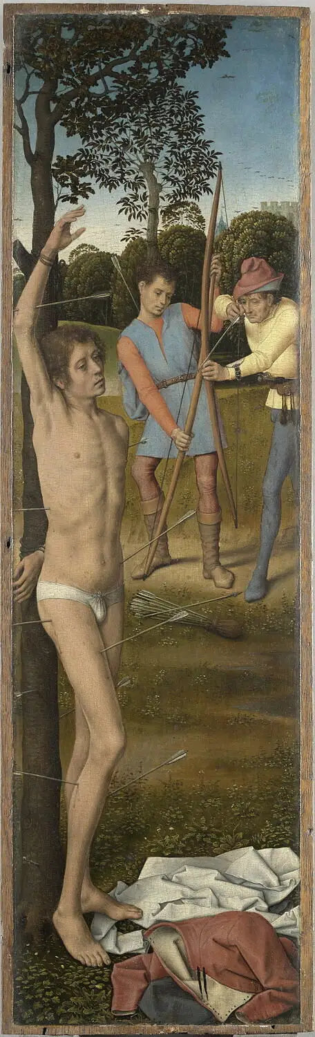 Triptyk av Uppståndelsen: Saint Sebastians martyrskap - Hans Memling