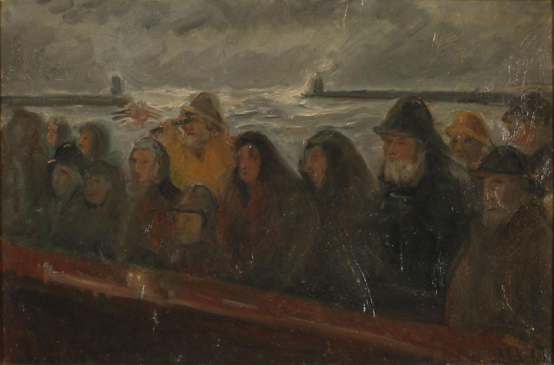 Sur la jetée. Étudier. - Michael Peter Ancher - Alpha Reproduction
