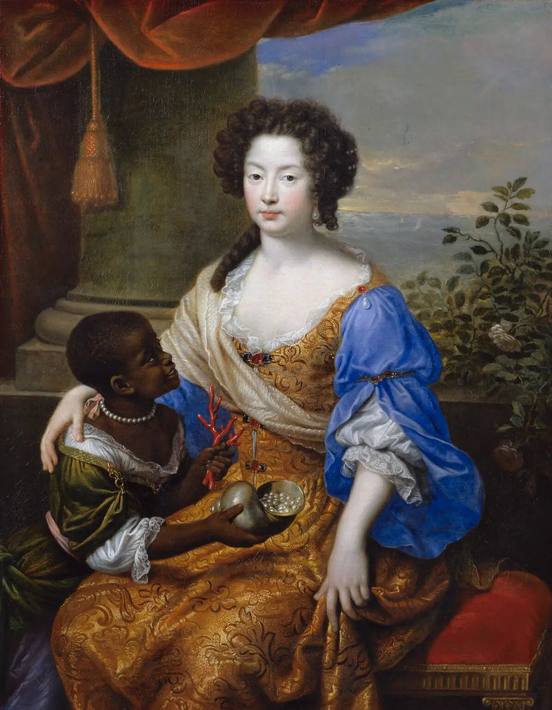 Louise de Kéroualle, hertiginna av Portsmouth med en okänd följeslagare - Pierre Mignard