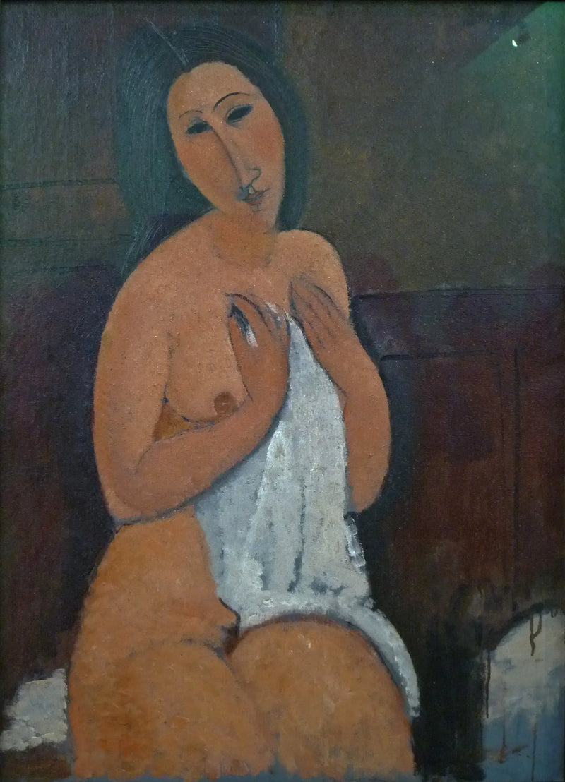 Nu sitter i skjortan - Amedeo Modigliani