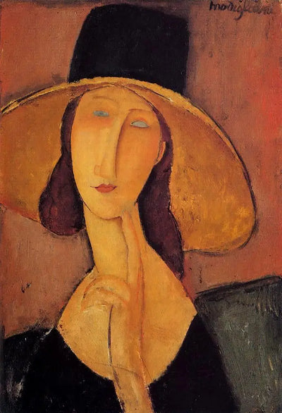 Reproduction du tableau « Jeanne Hébuterne au grand chapeau - Amedeo Modigliani » par Alpha Reproduction en peinture à l’huile
