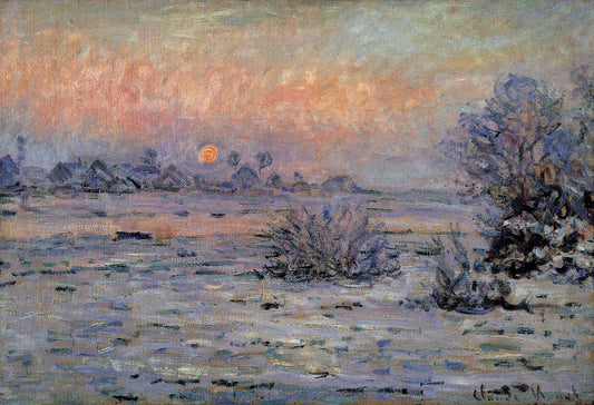 "Snöeffekt i Lavacourt, solnedgången" – Claude Monet (cirka 1880)