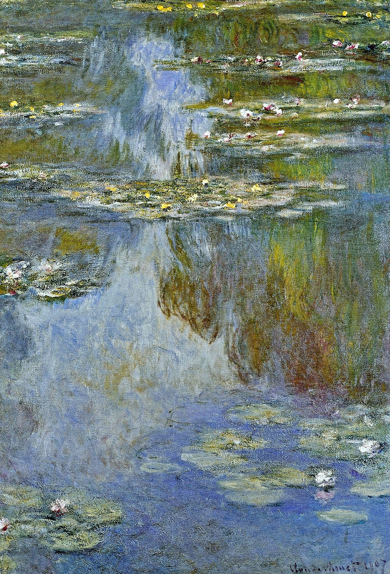 🌸 Näckrosor – Blå och gula reflektioner (1907)