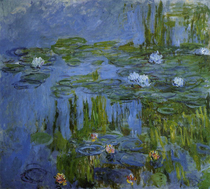 🌿 Näckrosor – Gröna Reflektioner och Vita Blommor – Claude Monet