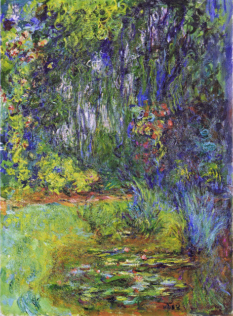 🌿 Trädgårdshörn med näckrosdamm – Claude Monet