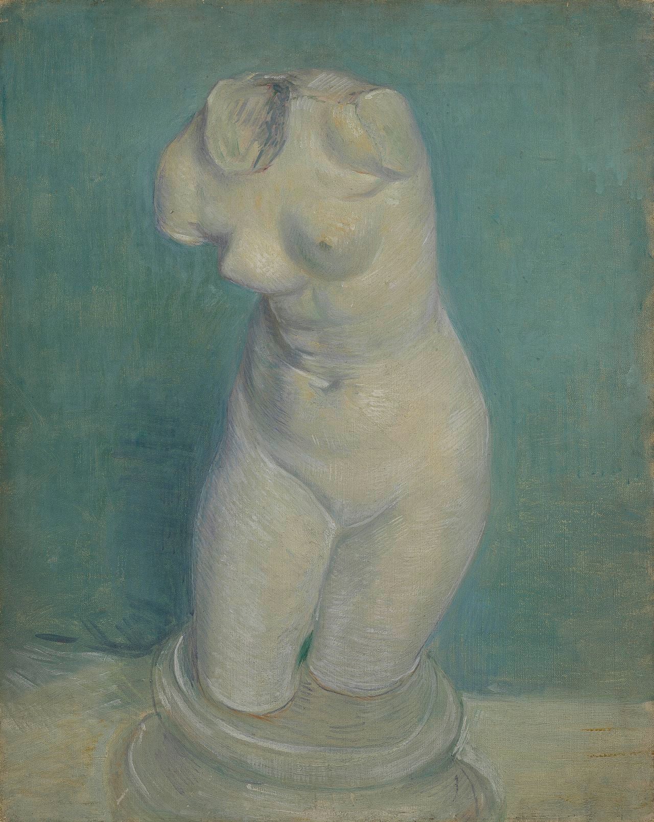 Reproduction du tableau « Moulage en plâtre du torse d'une femme - Vincent van Gogh » par Alpha Reproduction en peinture à l’huile