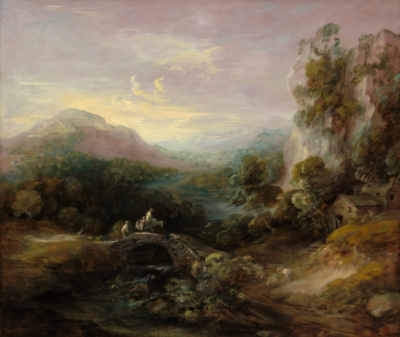Berglandskap med bro - Thomas Gainsborough