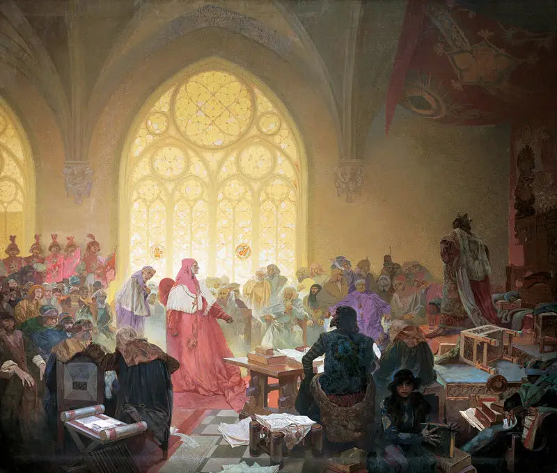 Hussitekungen Jiří z Poděbrad - Alphonse Mucha