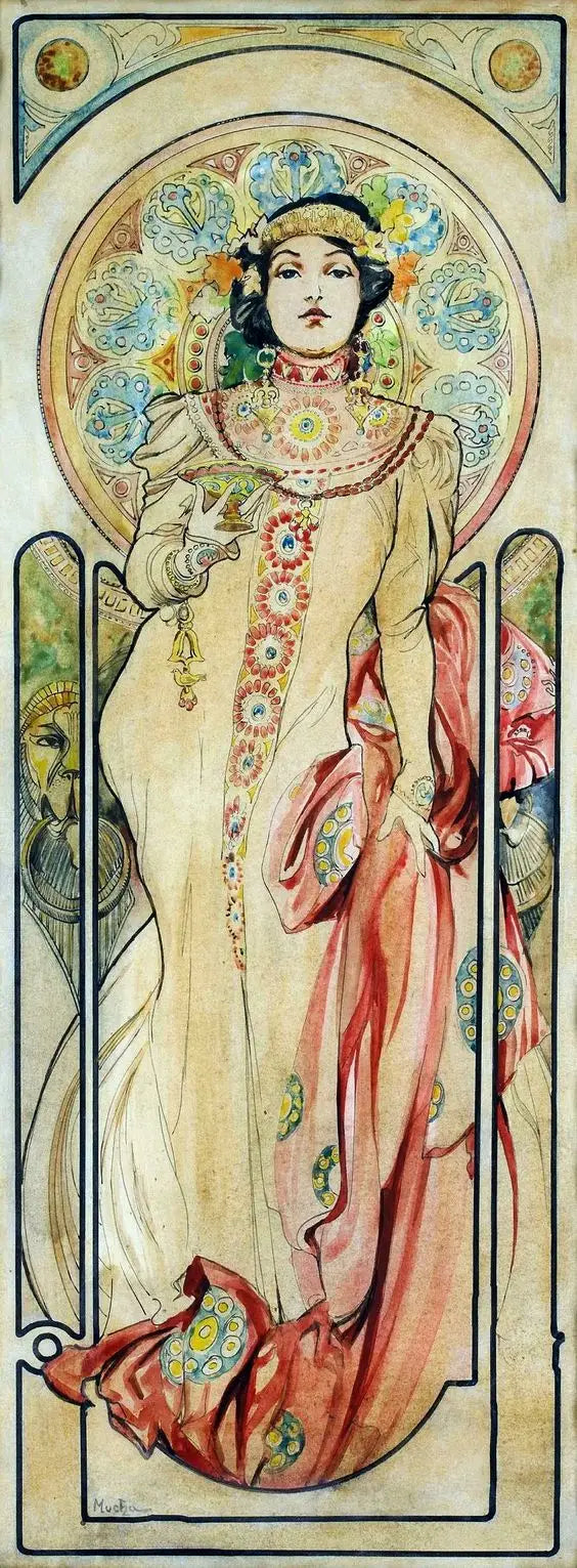 Affischdesign för Champagne Moët och Chandon. - Alphonse Mucha