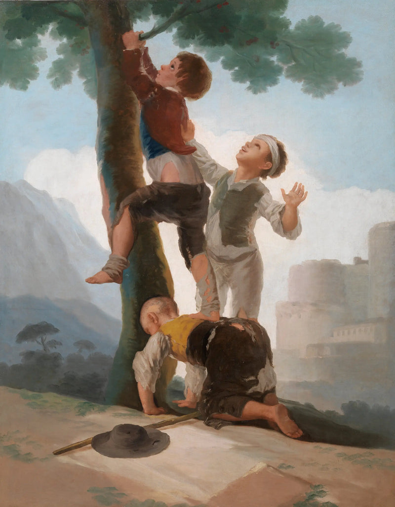 Pojkar som klättrar i ett träd - Francisco de Goya