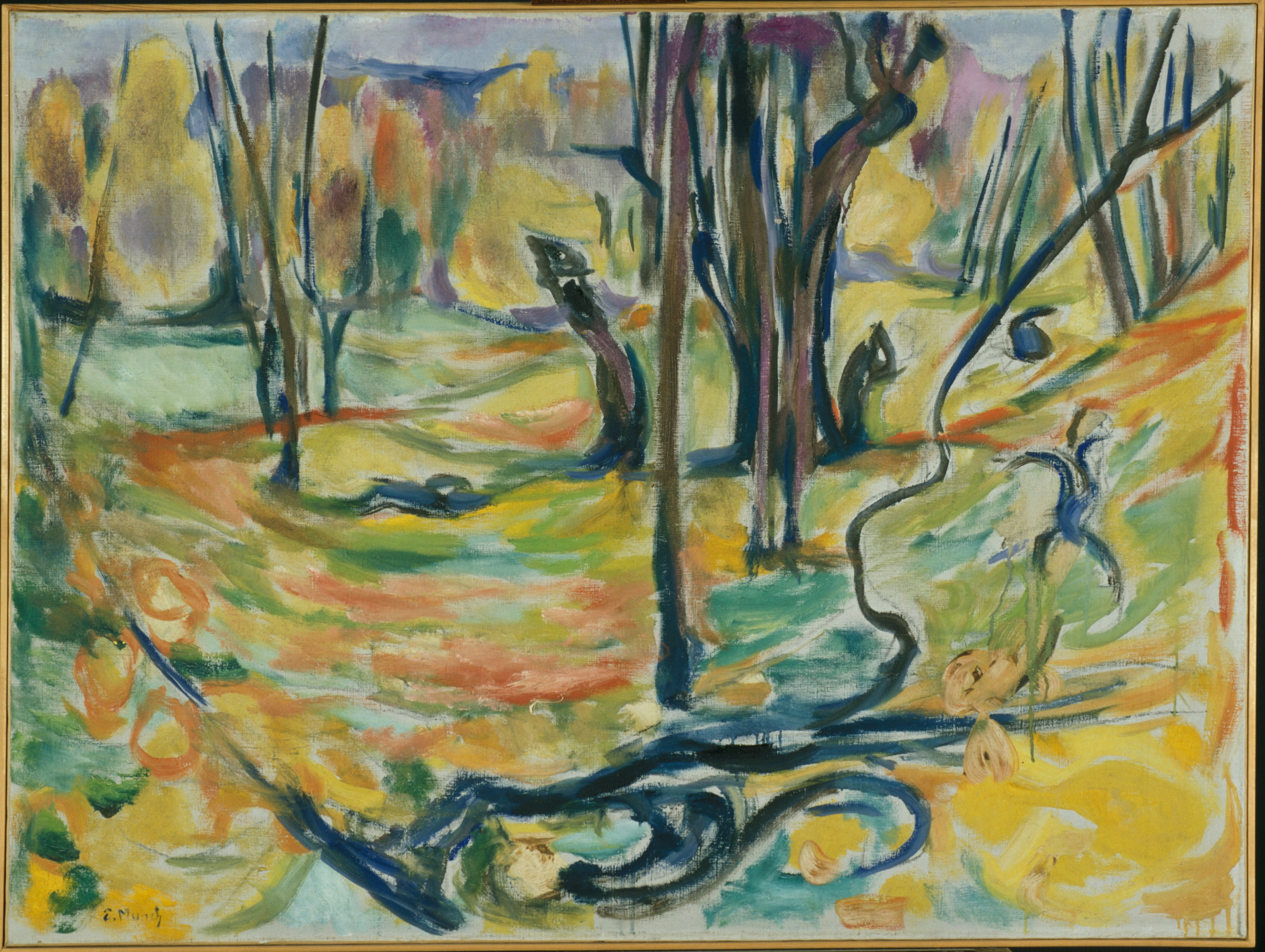 Reproduction du tableau « forêt d'ormes en automne - Edvard Munch » par Alpha Reproduction en peinture à l’huile