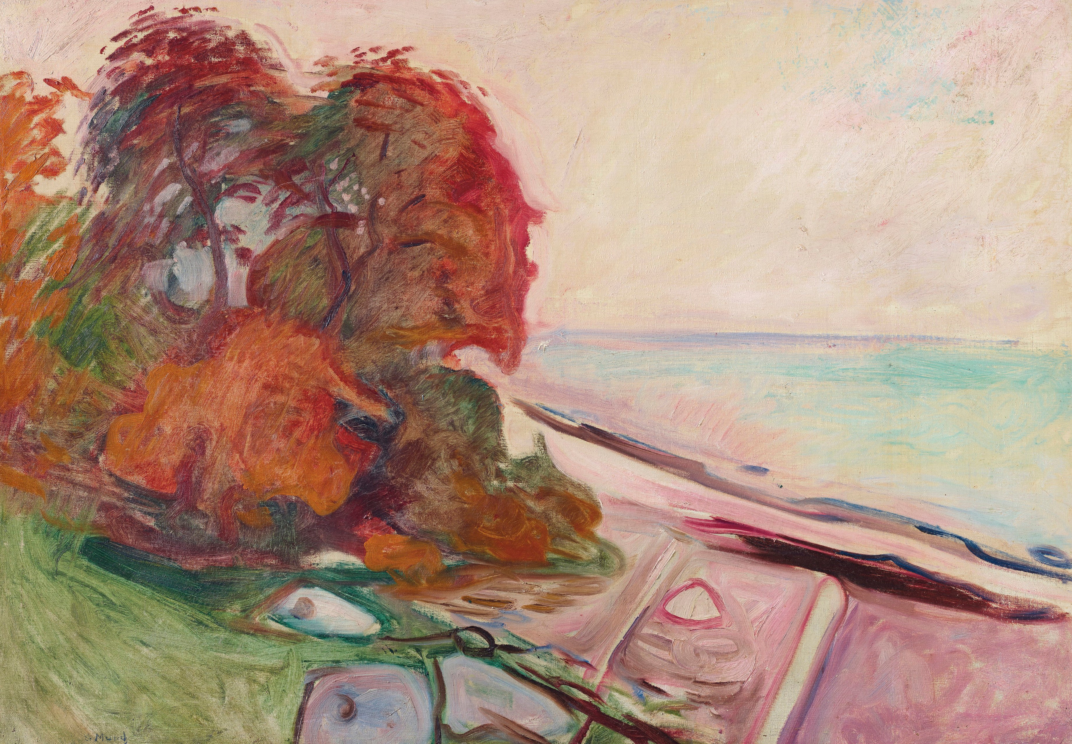 Reproduction du tableau « Paysage côtier - Edvard Munch » par Alpha Reproduction en peinture à l’huile