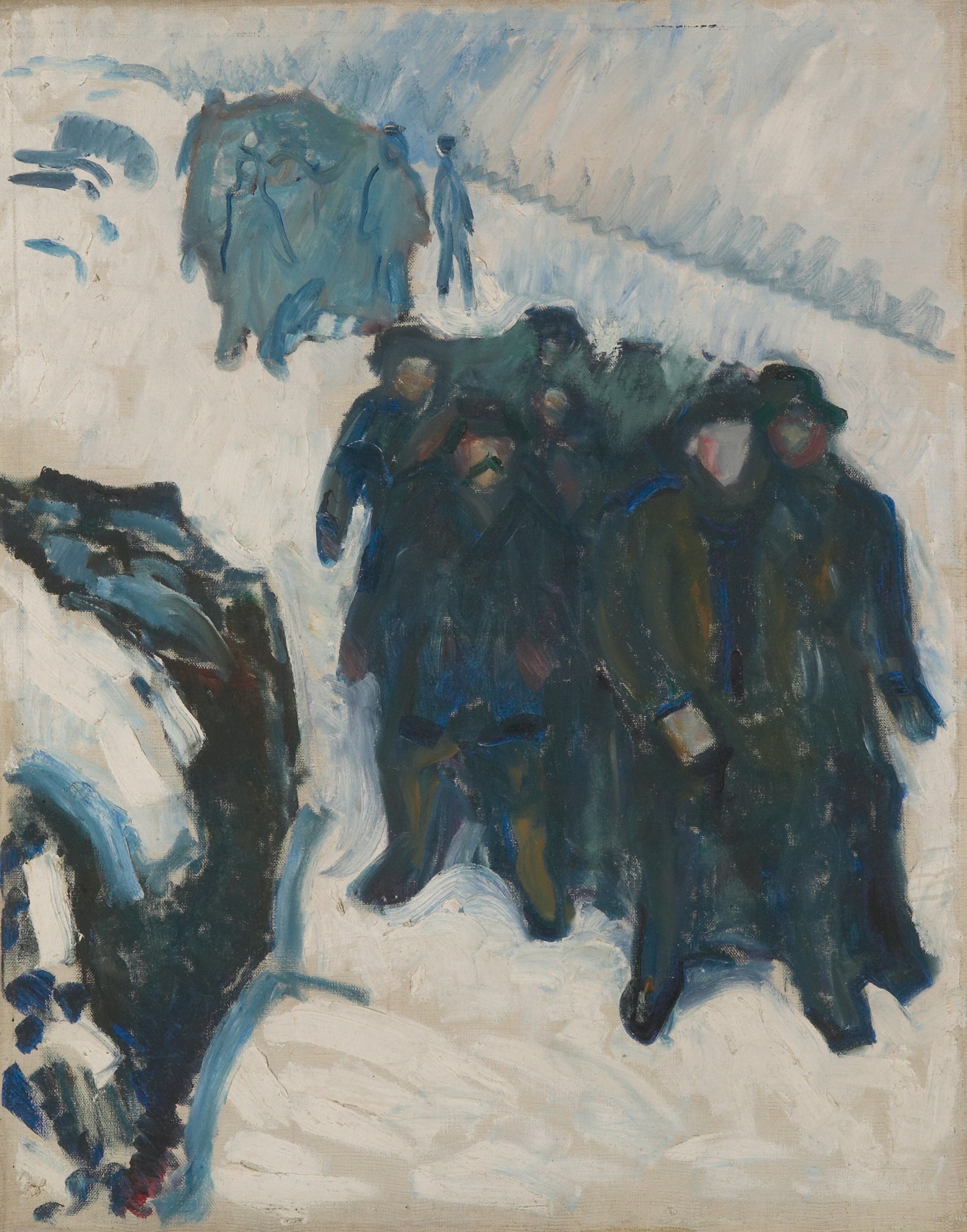 Reproduction du tableau « Marins dans la neige - Edvard Munch » par Alpha Reproduction en peinture à l’huile