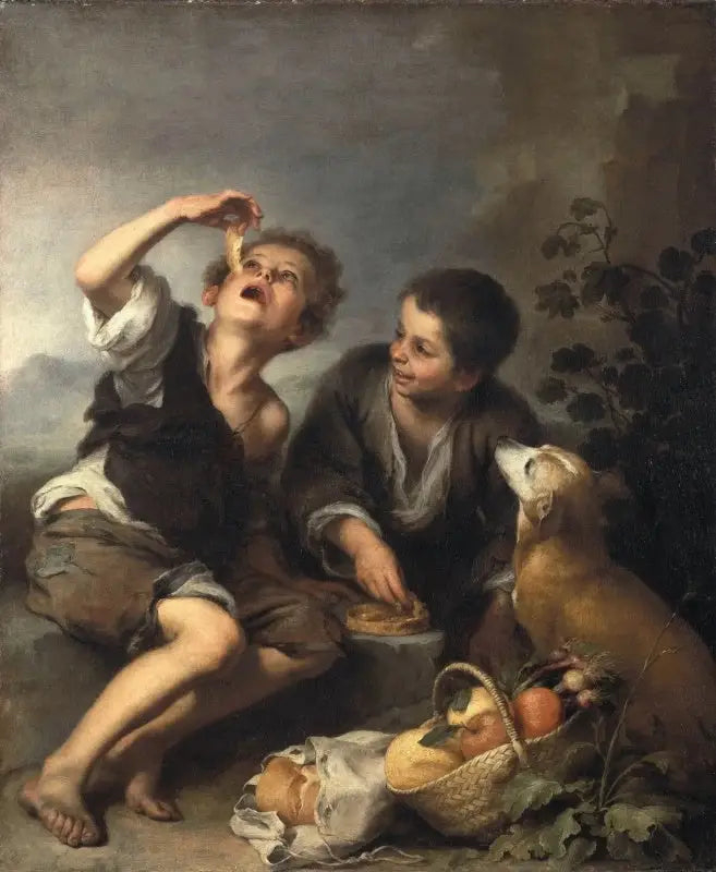 Barn som äter en tårta - Bartolomé Esteban Murillo
