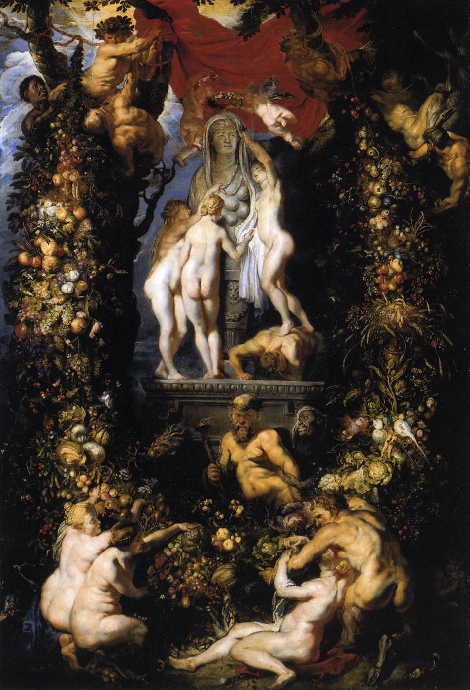 Naturen som pryder de tre nådarna - Peter Paul Rubens