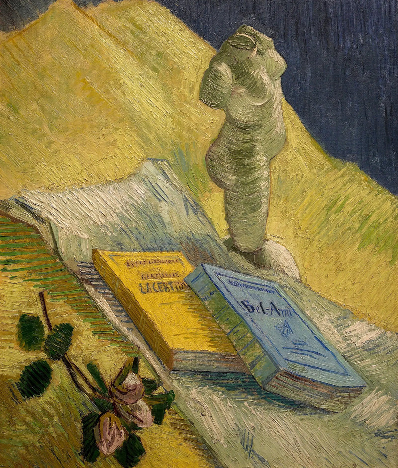 Stilleben med gipsstatyett och två romaner - Vincent van Gogh