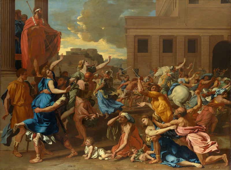 Sabinerna hämtar - Nicolas Poussin