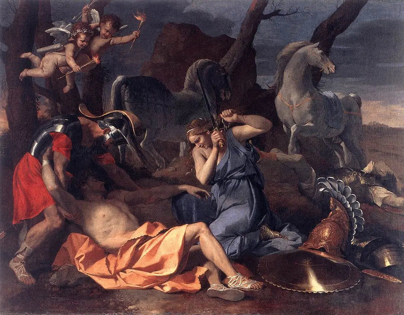 Tancrède och Herminie - Nicolas Poussin