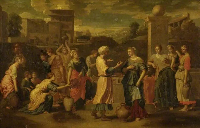 Rebecca och Elia vid brunnen - Nicolas Poussin