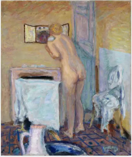 Nu framför en spegel - Pierre Bonnard