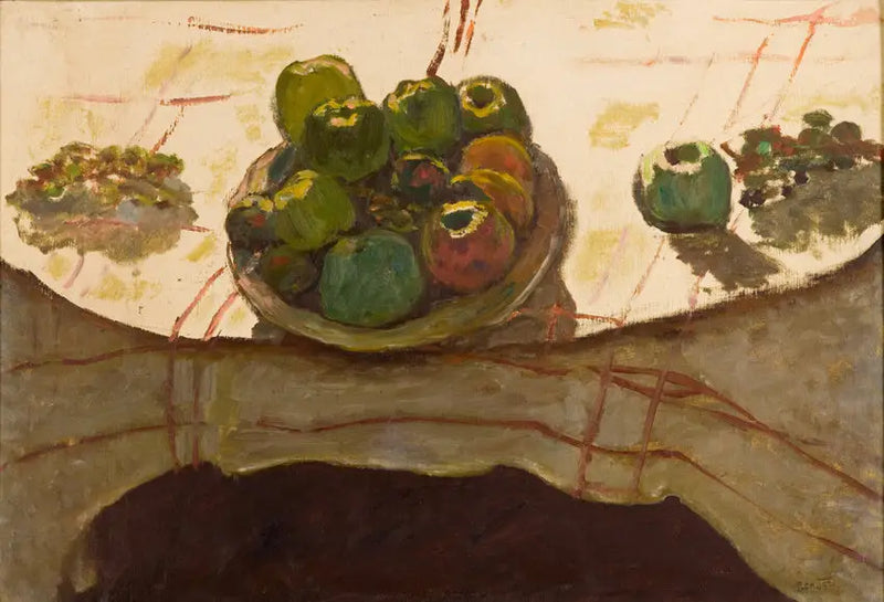 Äppelskål på ett bord - Pierre Bonnard