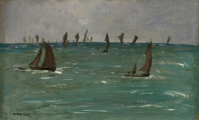 Reproduction du tableau « Bateaux à Berck-sur-Mer - Édouard Manet » par Alpha Reproduction en peinture à l’huile