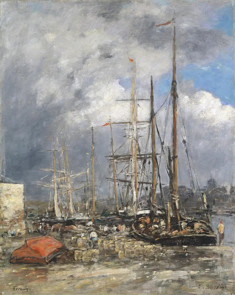 Fiskebåtar i Fécamp - Eugène Boudin