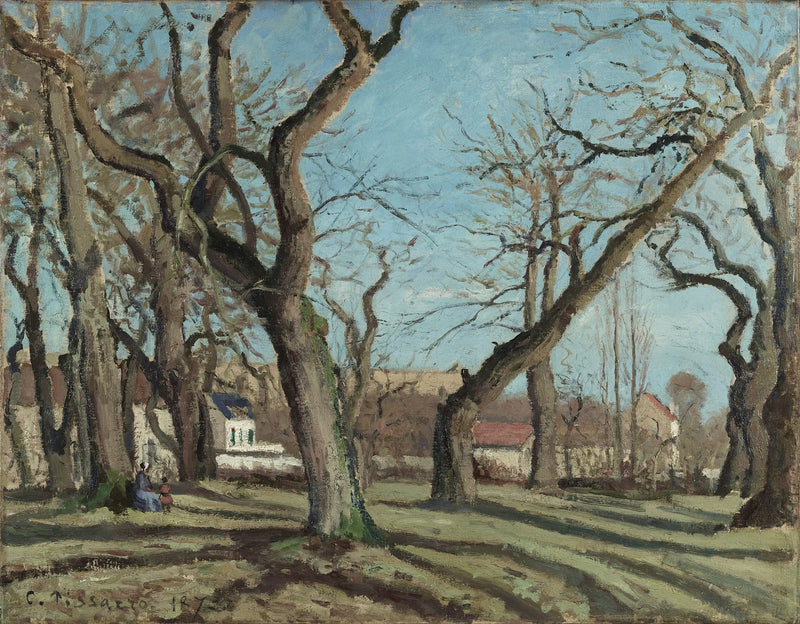 Kastanjeträd i Louveciennes - Camille Pissarro