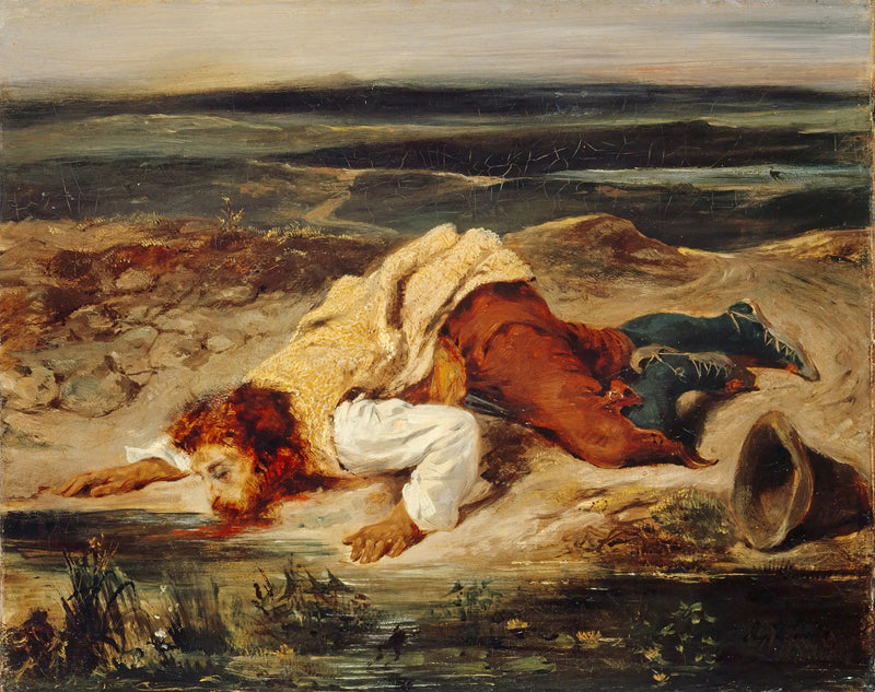 Sårad brigand - Eugène Delacroix