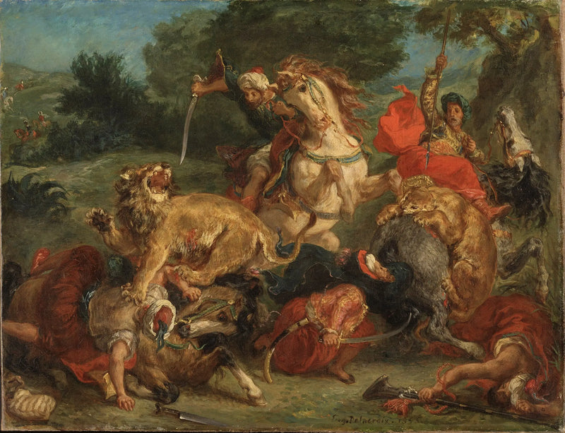 Lejonjakt - Eugène Delacroix