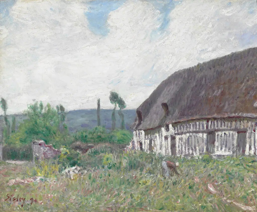 Reproduction du tableau « Chaumière en Normandie - Alfred Sisley » par Alpha Reproduction en peinture à l’huile