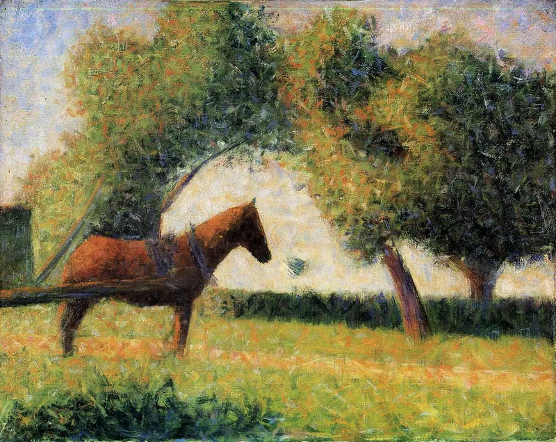 Häst i ett fält - Georges Seurat