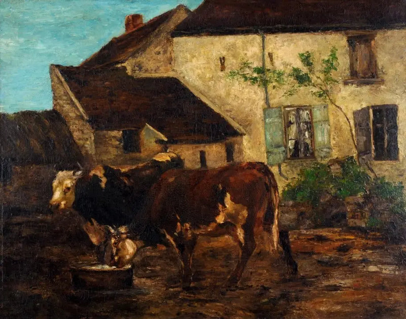 Gårdsplan nära Étretat - Gustave Courbet