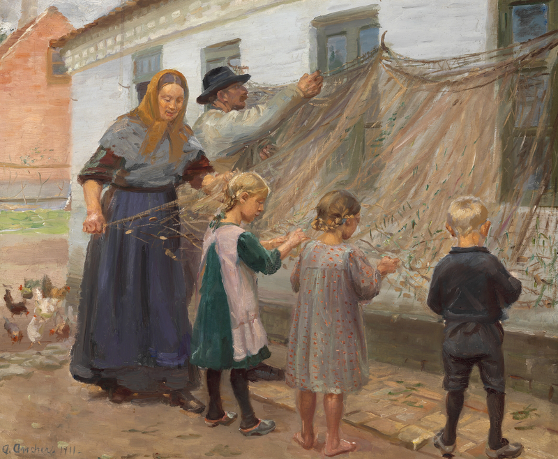 Rädda fisknätet. - Anna Ancher