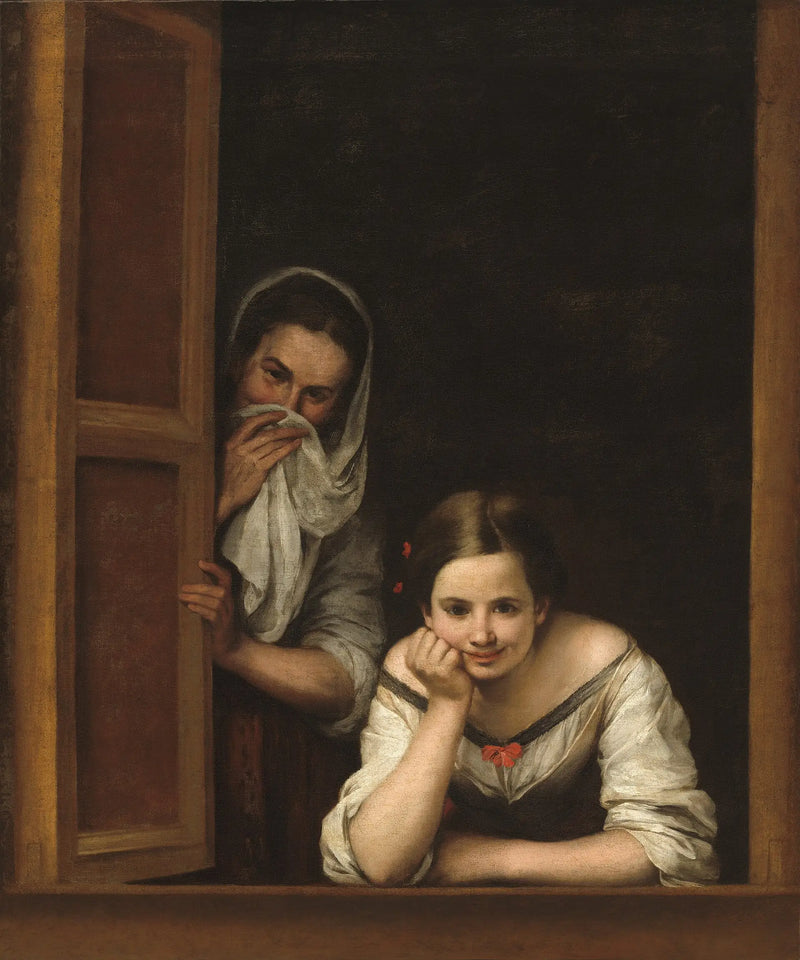 Två kvinnor vid fönstret - Bartolomé Esteban Murillo