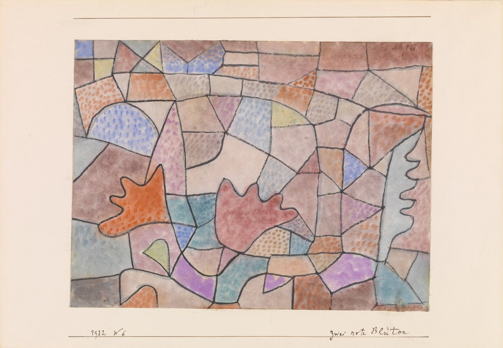 Två röda blommor (Zwei rote Blüten) - Paul Klee