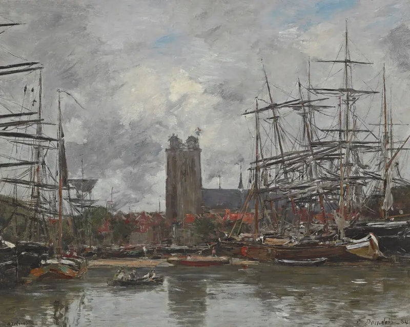 Dordrecht - Utsikt över hamnen - Eugène Boudin