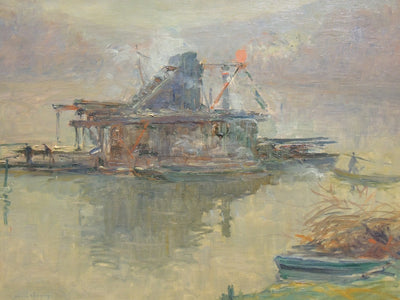 Drageur sur la Seine près de Rouen - Albert Lebourg