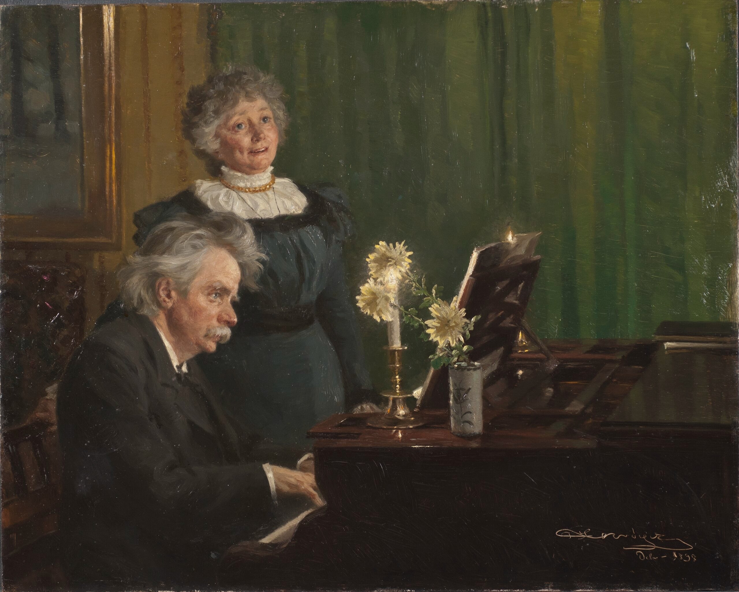 Edvard Grieg som följer sin fru - Peder Severin Krøyer