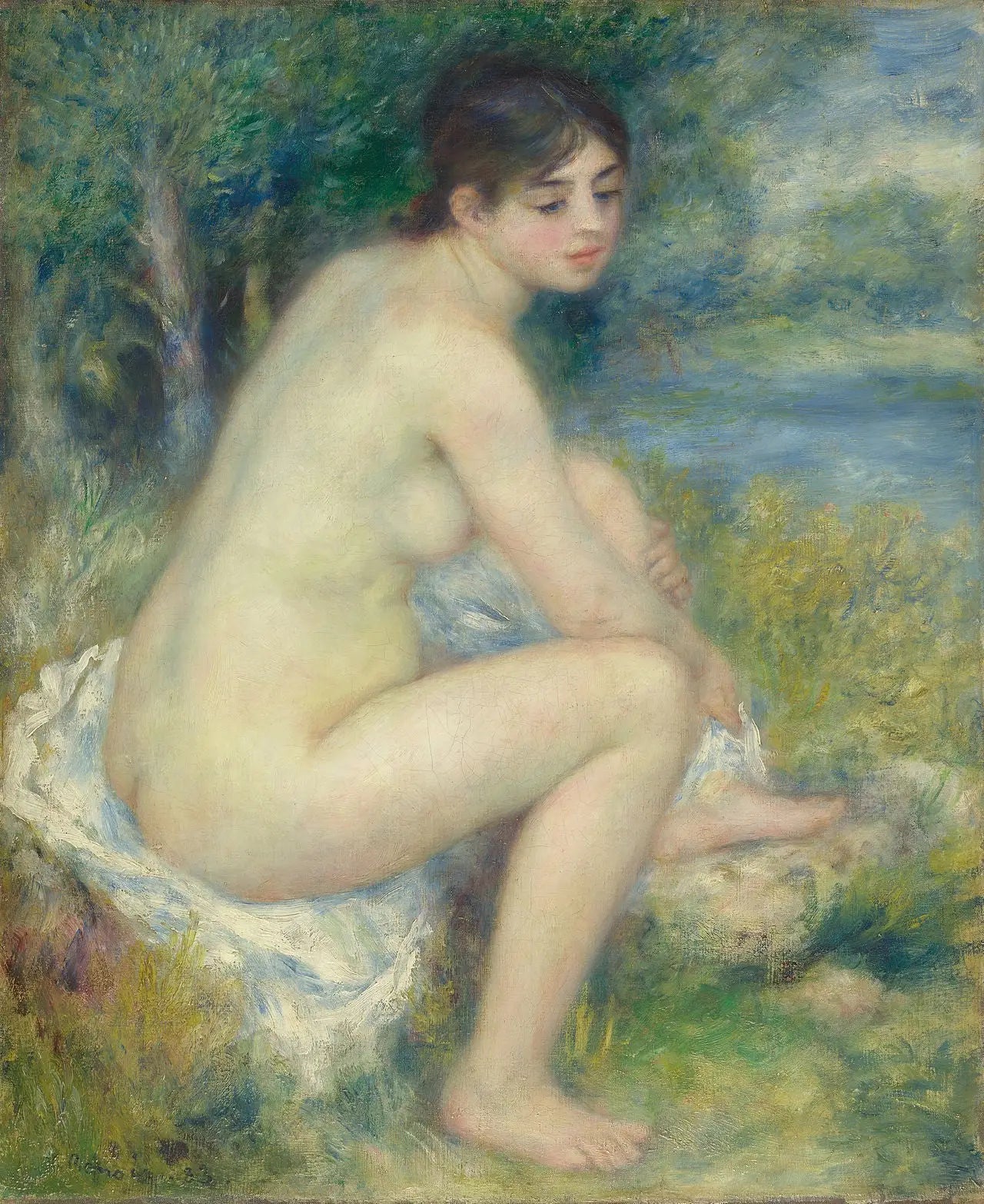 Reproduction du tableau « Femme nue dans un paysage - Pierre-Auguste Renoir » par Alpha Reproduction en peinture à l’huile