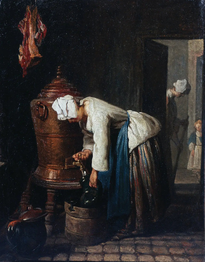 Kvinna som hämtar vatten från cisternen - Jean Simeón Chardin