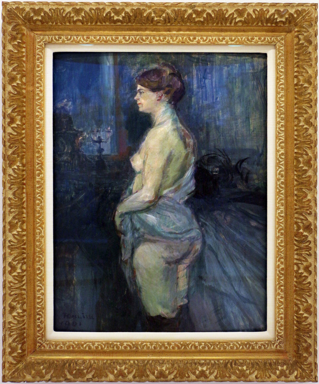 Kvinna som viker upp sin skjorta - Henri de Toulouse-Lautrec