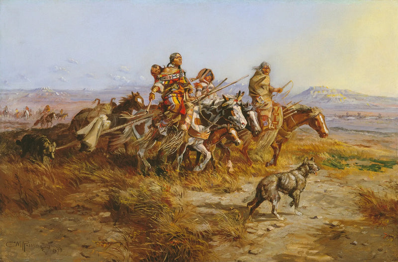 Indiska kvinnor i rörelse - Charles Marion Russell