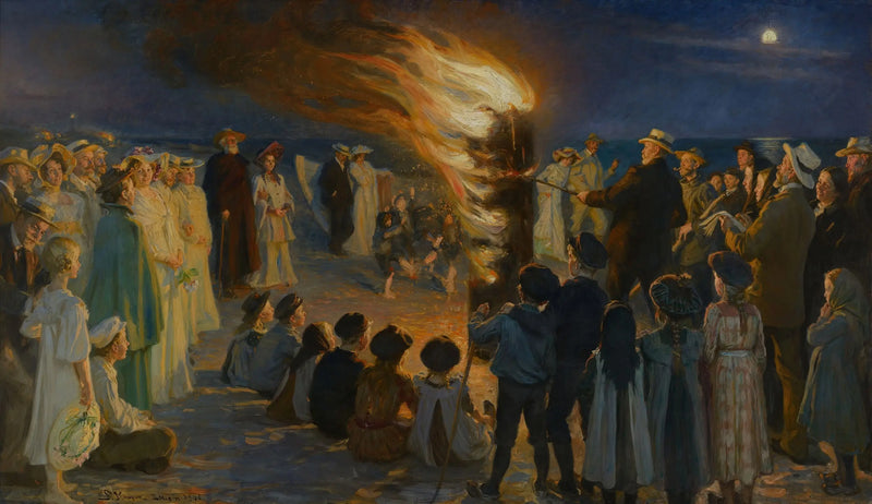 Midsommarnattens lägereld på Skagen-stranden - Peder Severin Krøyer