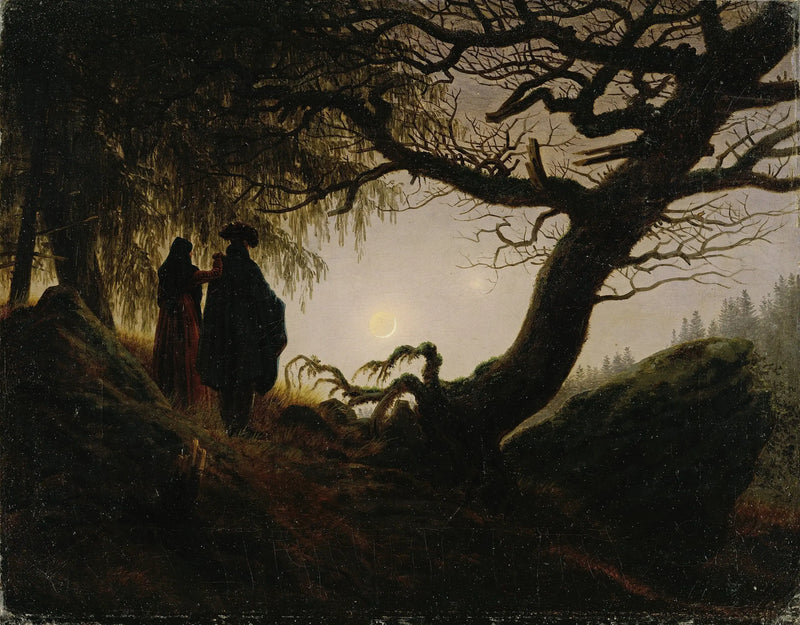 Man och Kvinna som betraktar Månen - Caspar David Friedrich